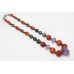 String Necklace Women Oxidized Metal Natural Multi Color Gem Stones B24
